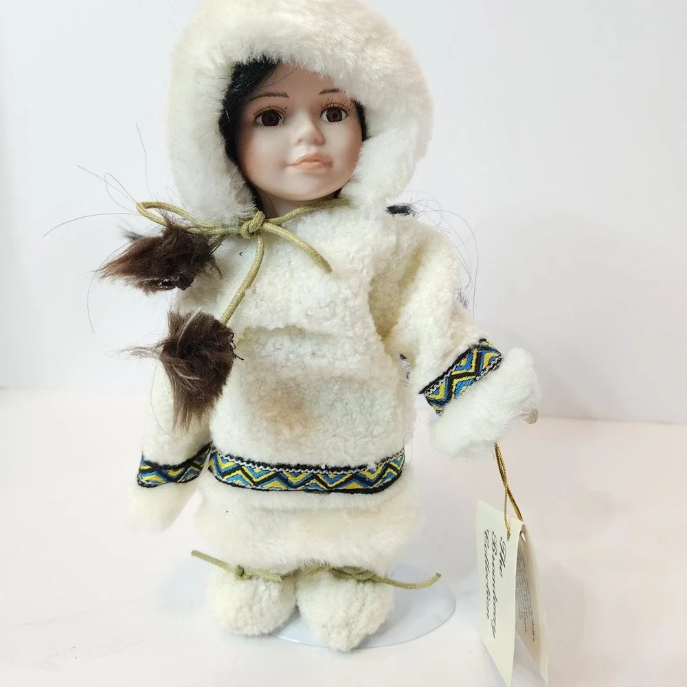 The Broadway Collection 10 Inch Eskimo Native American Porcelain Doll NIB W/COA